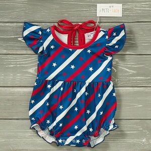 Stars + Stripes Infant Romper – Patriotic Baby Outfit by Pete + Lucy
